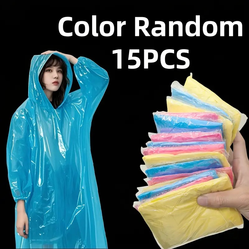 15/30PCS Randomly Colored Disp - Emergency Poncho Rain recension och pris