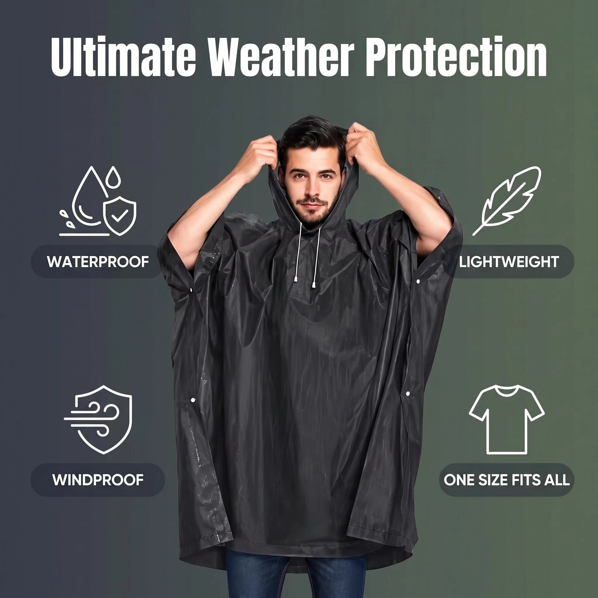 Outdoor 3 in 1 Tactical Rain P - Emergency Poncho Rain recension och pris