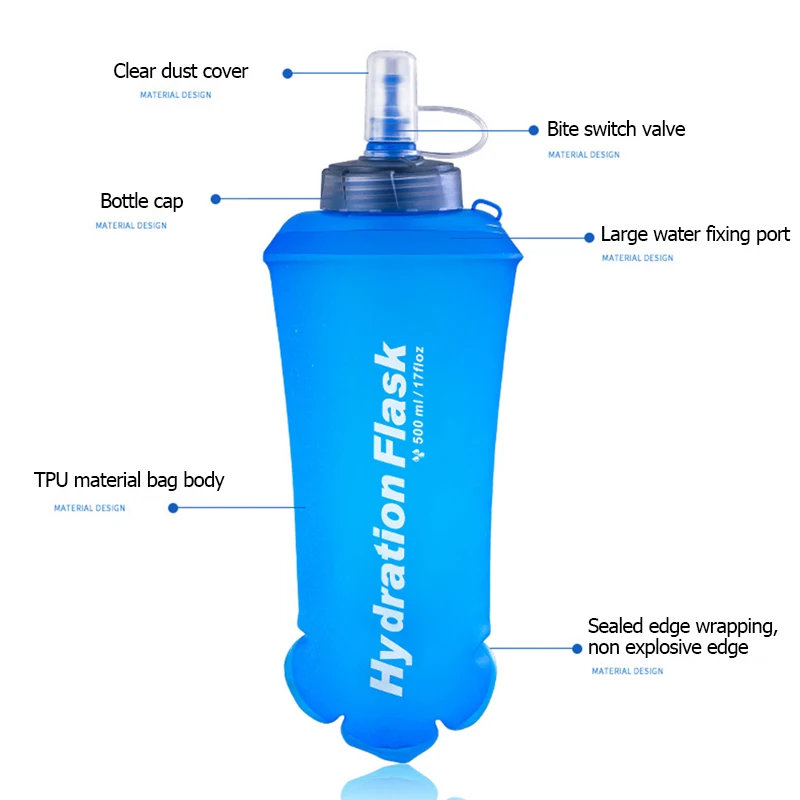 250ml 500ml 750ml Portable Fol - Water Bag Collapsible recension och pris