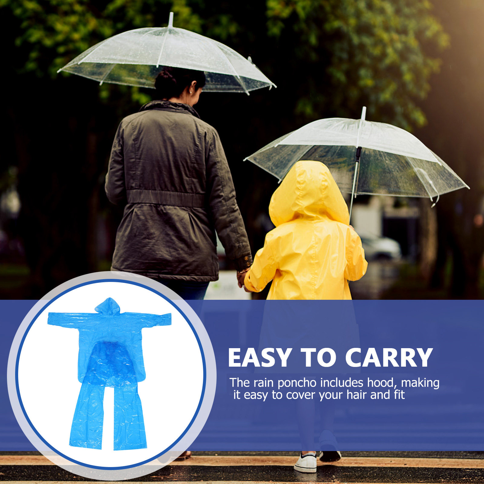 Transparent Rain Poncho Set Pl - Emergency Poncho Rain recension och pris